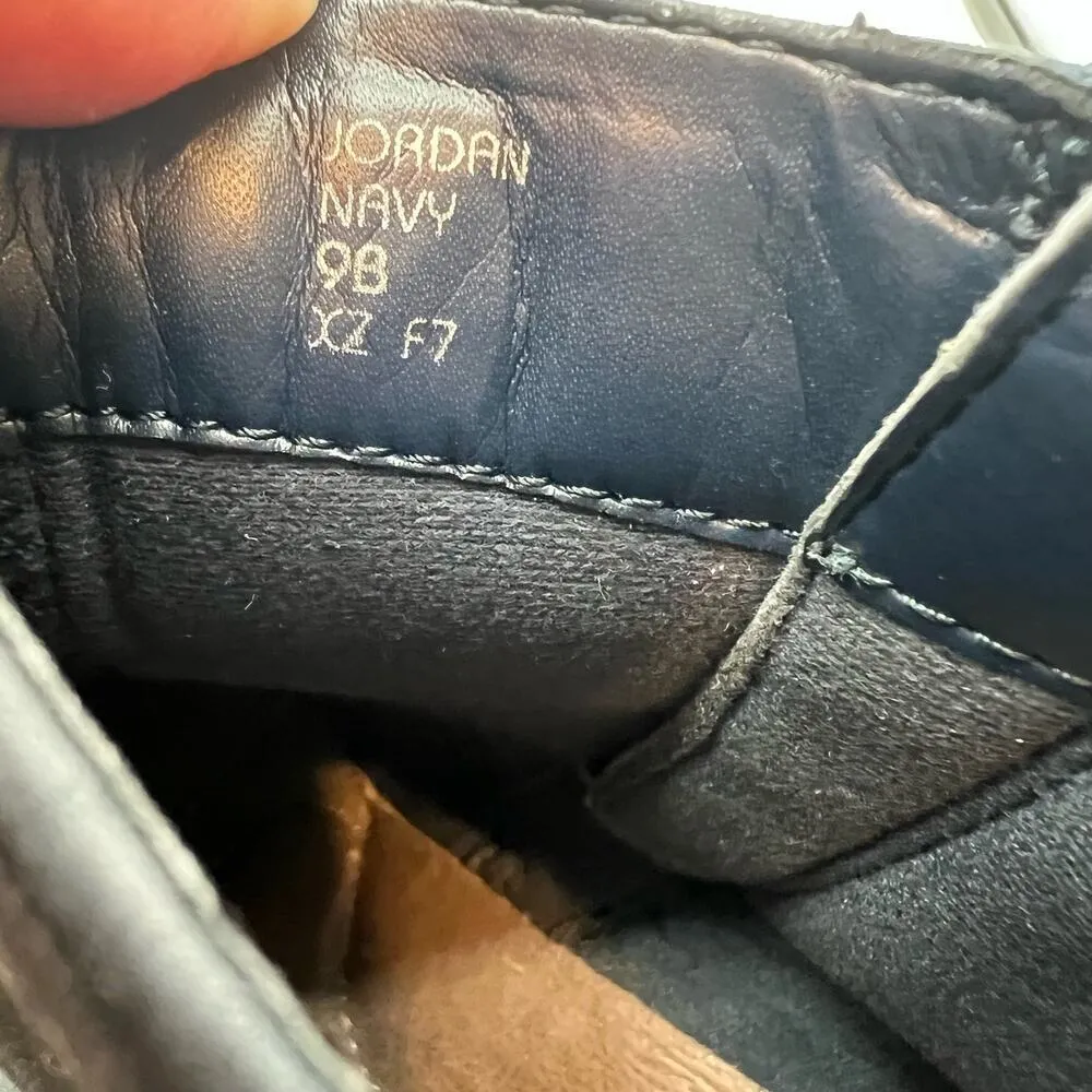 Earth Jordan Zip Ankle Boots Womens Size 9 B navy blue Burnished Suede Leather - Image 7