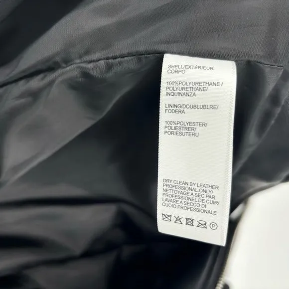 Rebecca Minkoff Faux Leather Moto Jacket‎ Size Large Black NWT Baddie Biker - Image 11
