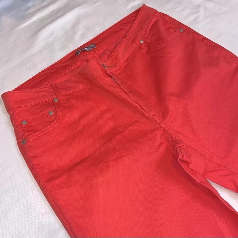 Plus Size 14W Coral Red Slim Fit High Rise Stretch Jeans New Summer Pants - Image 3