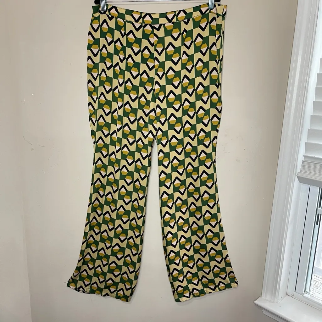 ZARA Tha Safia Geometric Satin Wide Leg Pant, XL - Image 7