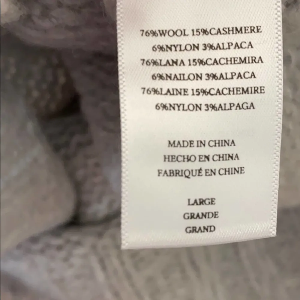 Rails Sybil Puff Sleeve Wool Cashmere Alpaca Blend Grey Sweater SIZE: L - Image 8