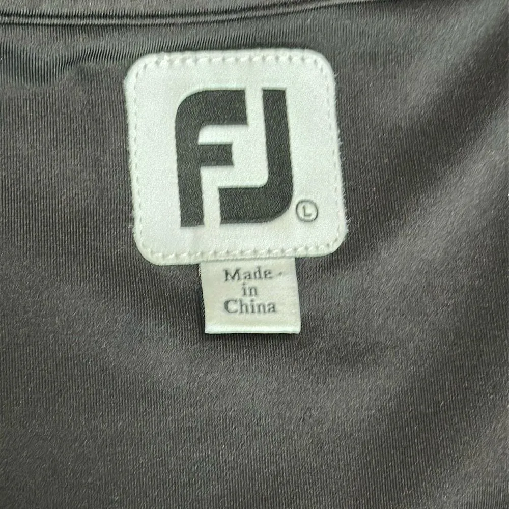 FootJoy 1/4 Zip Long Sleeve Pullover Black White Stripe Size Large - Image 10