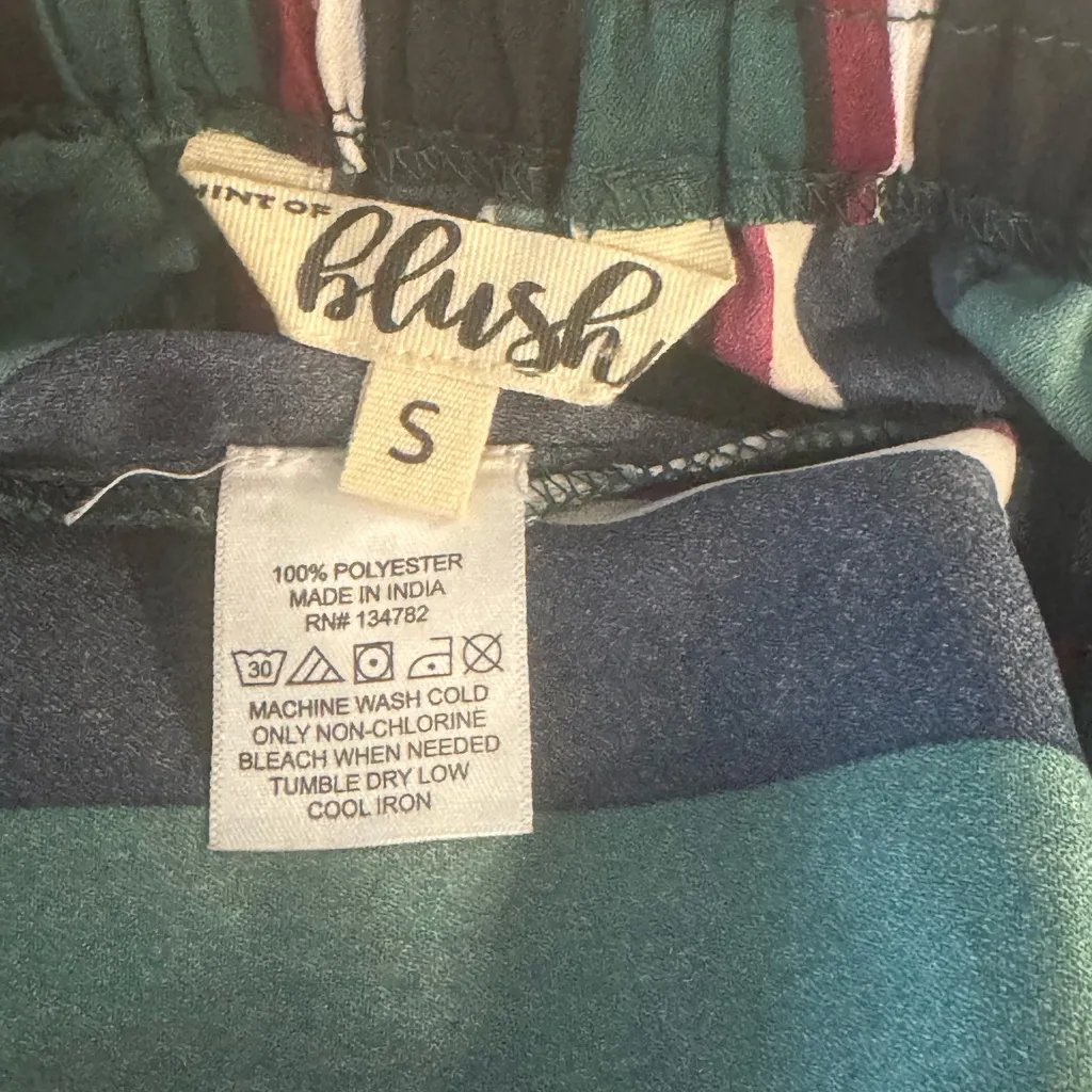 Mint Of Blush Size Small  Women’s Stripe Dress Green/Black - Image 6