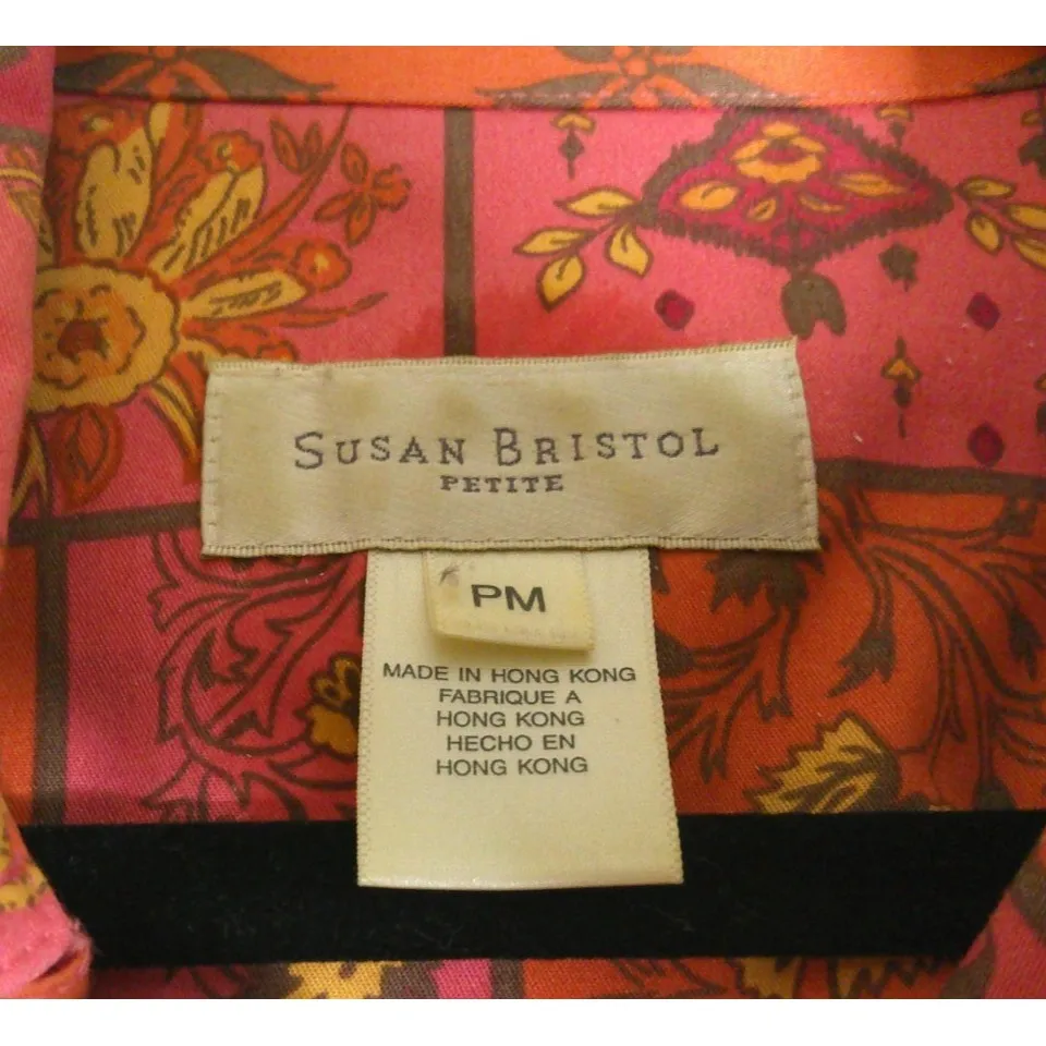 Susan Bristol  Vintage Womens Petite Medium Patchwork‎ Sequin Jacket Floral Boho - Image 3