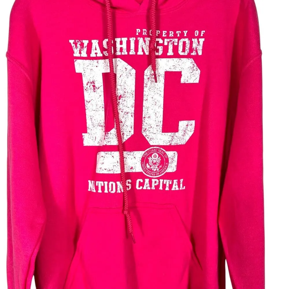 Washington DC Nations Capital Vibrant Pink Hoodie Small - Image 4