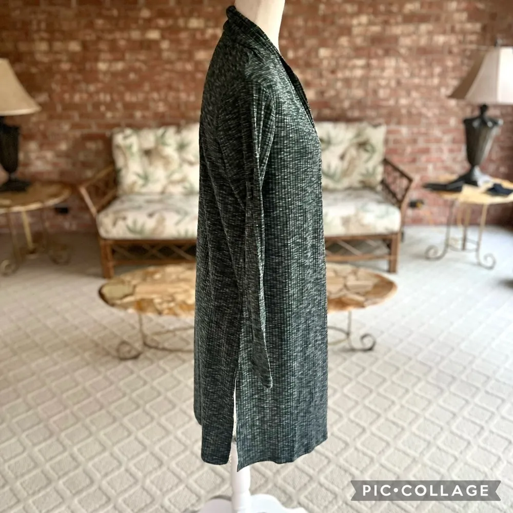 Bobeau Duster Green Heathered Knit Long Cardigan XS Brunch Layering Work - Image 9