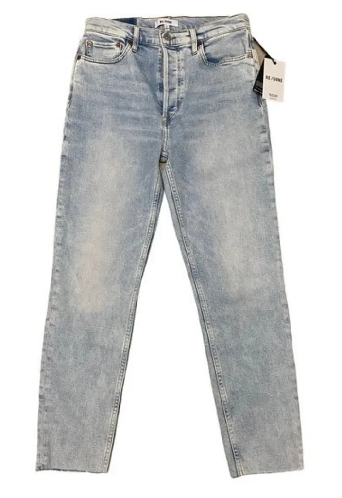 NEW Re/Done 90s High Rise Ankle Crop in Calm Waters Blue Size 29 - Image 1