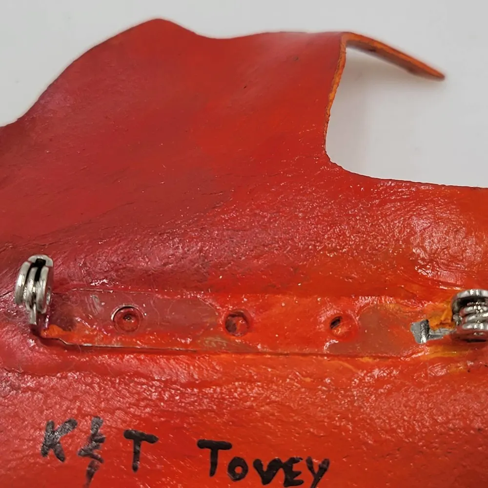 Vintage K & T Tovey Maple Tree Leaf Brooch/Pin Red Orange Autumn Fall Fashion - Image 7
