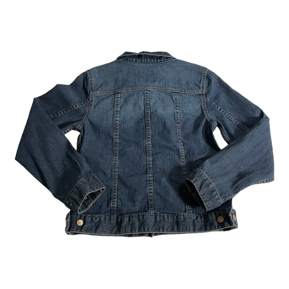 Vintage Carhartt Women's Denim Jacket Indigo Blue Size SP Pockets Light Wash - Image 8