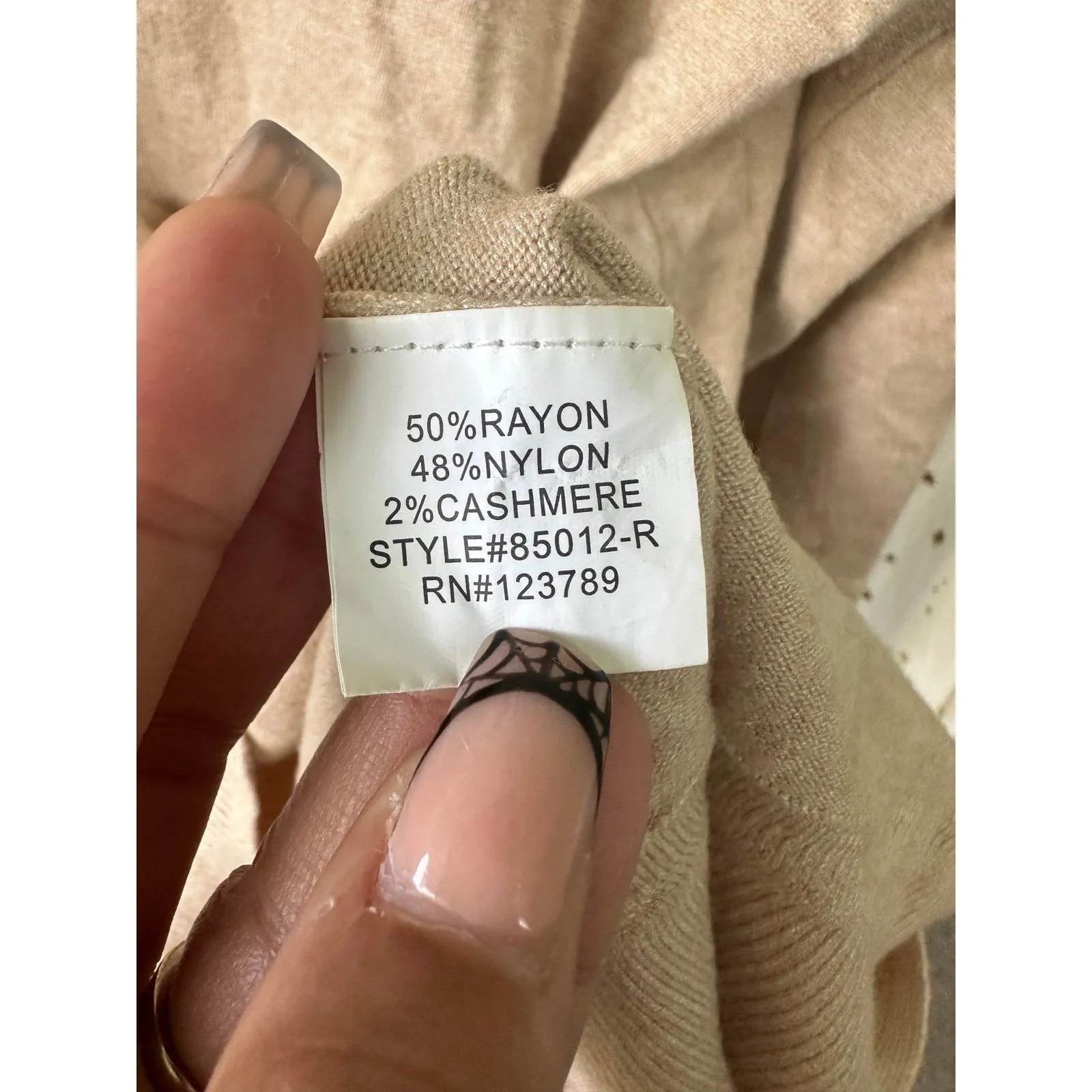 Carly Jean Women's Cashmere Blend Knit Longline Pullover Crew Neck Sweater L - Image 6