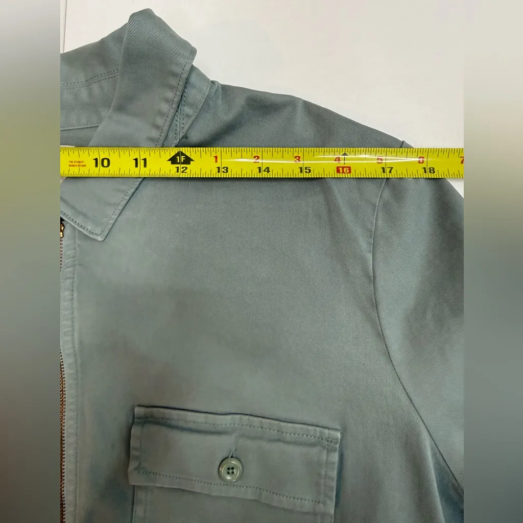 J.Crew Long-sleeve zip-front chino dress in a sage green size 20 - Image 4