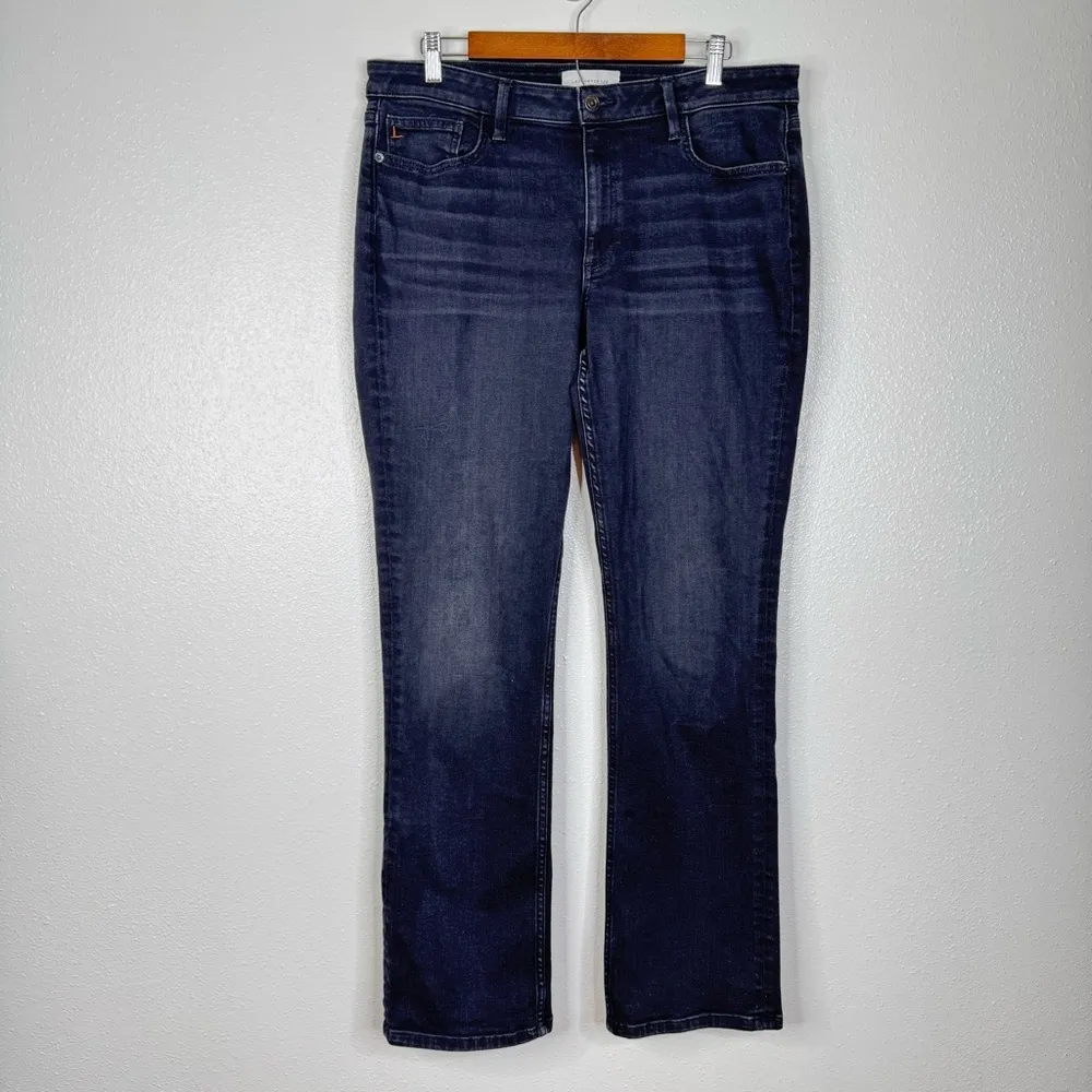 Lafayette 148 Denim Mercer Kick Flare Jeans in Washed Onyx Size 32 Black - Image 4