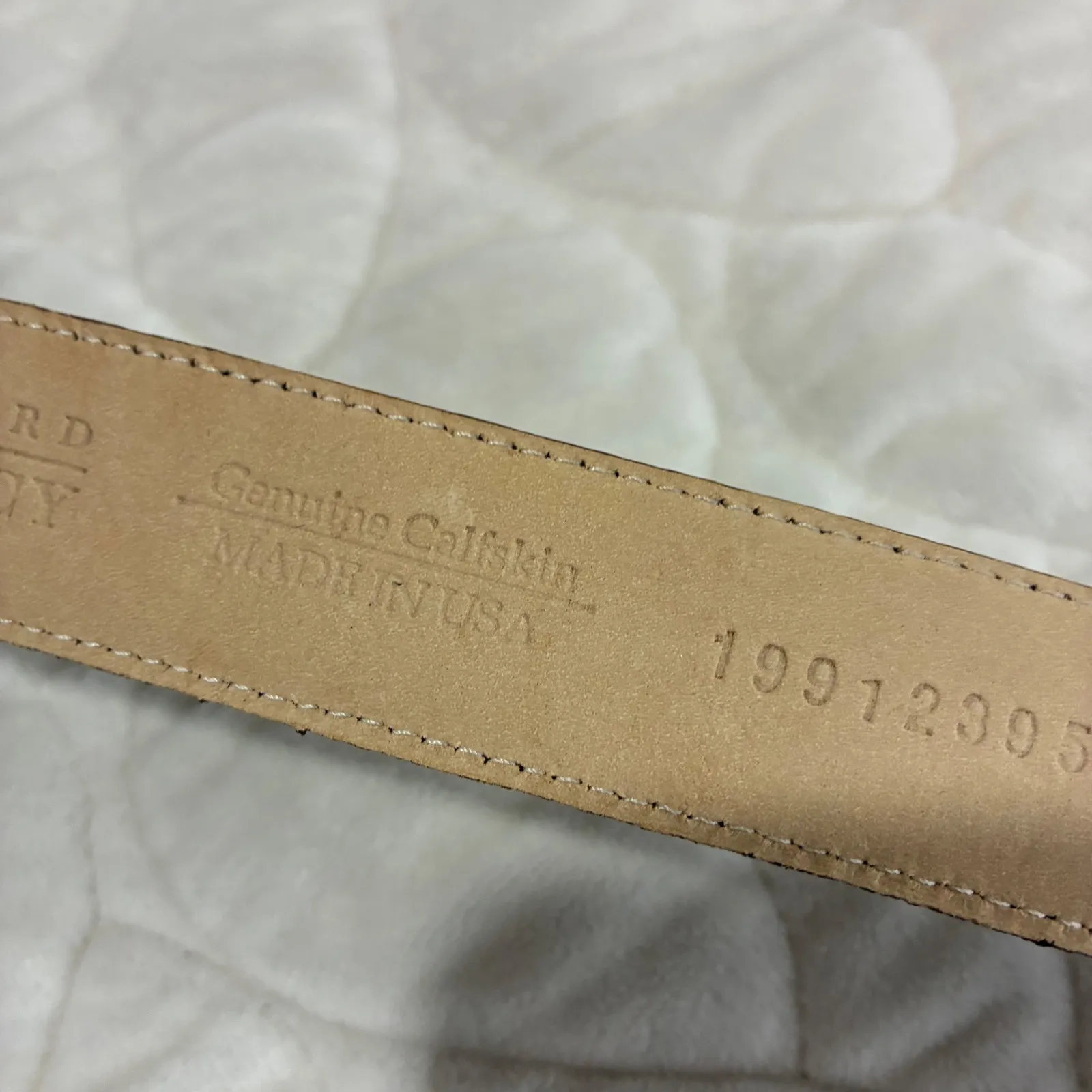 Saks Fifth Avenue Ellen Tracy Brown Croc Embossed Leather Belt Luxury Size‎ M - Image 3