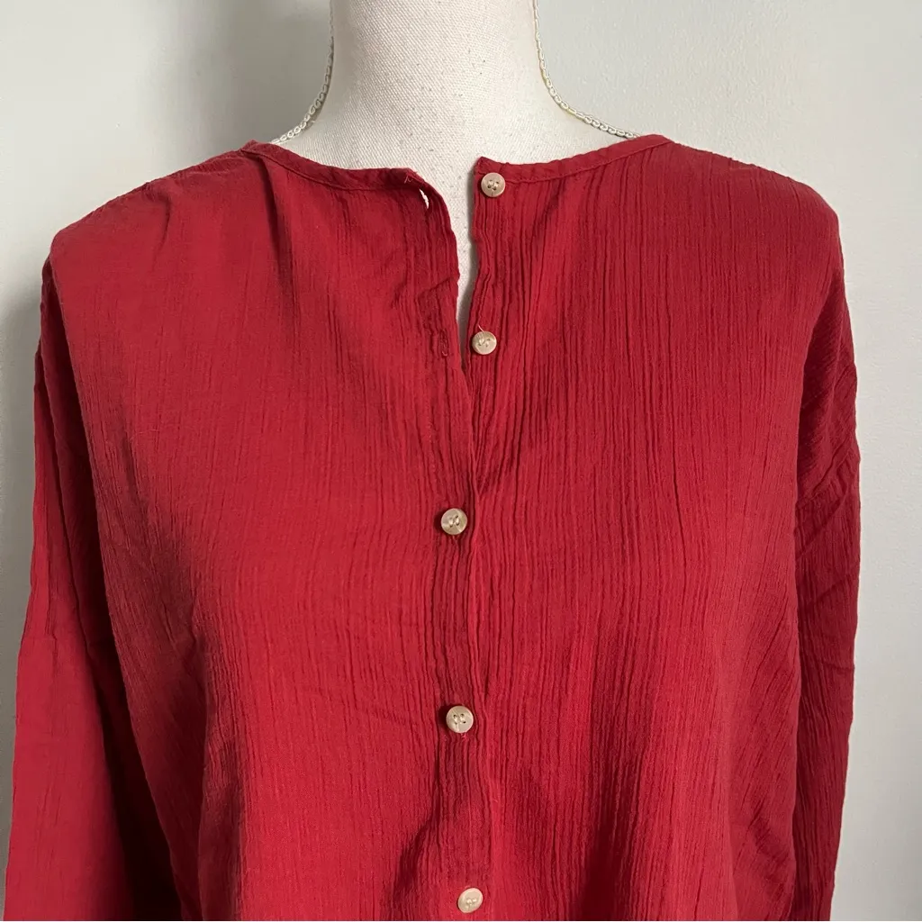 Madewell • Red Button-Up Blouse Meadow Shirt - Image 2