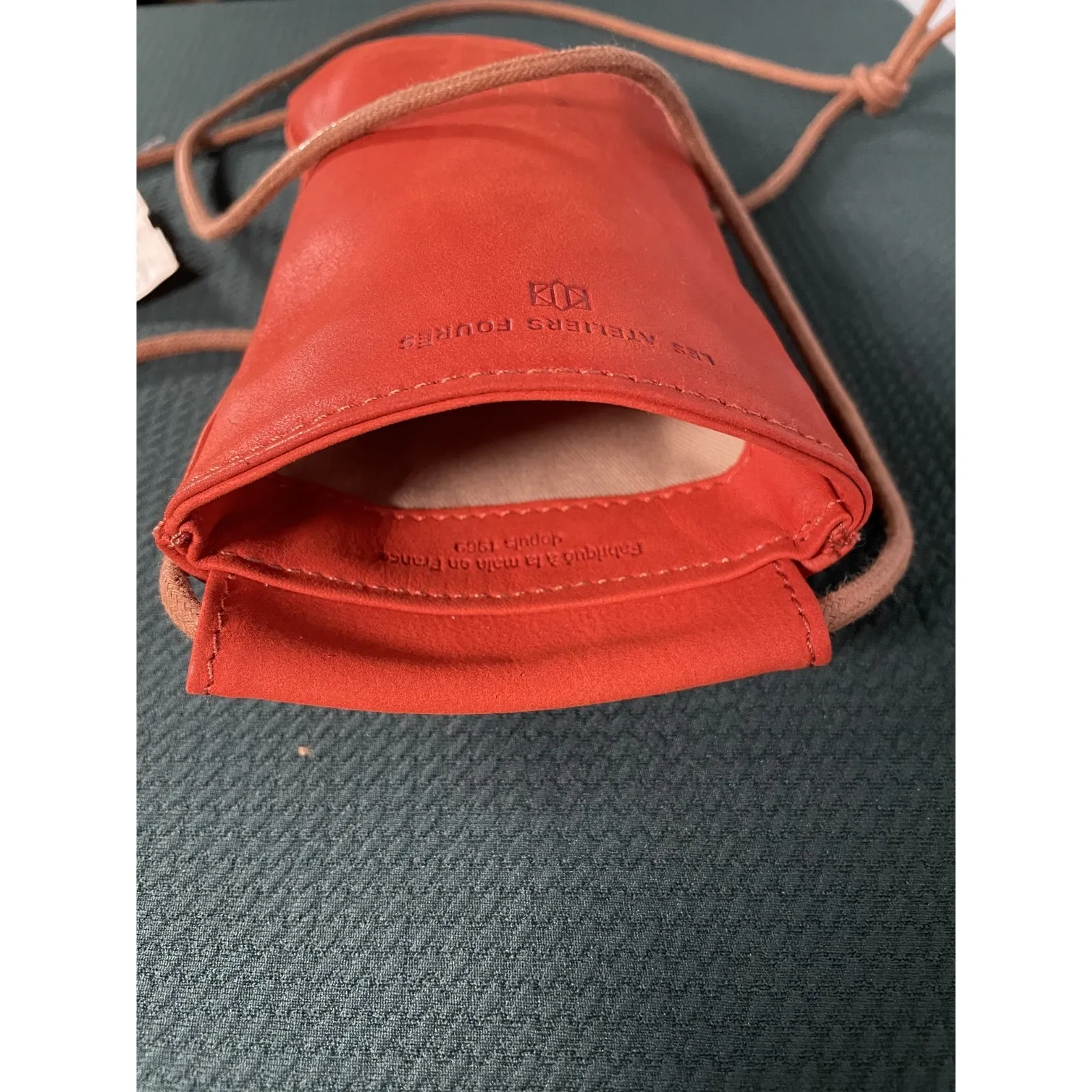 Ateliers Fourès "Circé" Leather Phone Pouch Micro Crossbody Orange Confite NWT - Image 6