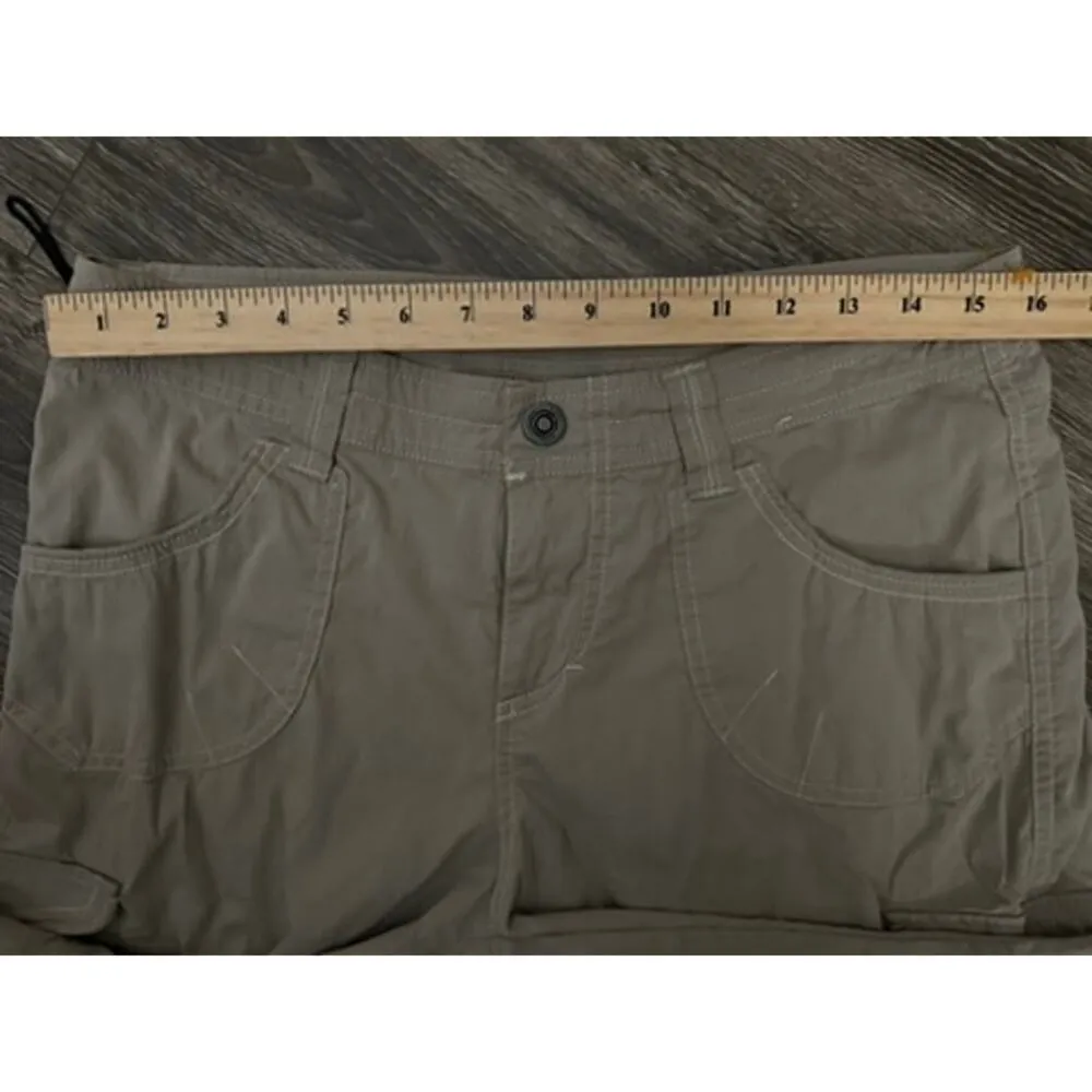 Kuhl Shorts Womens Size 10 Tan Capri Cargo Stretch Hiking Kontra Roll Up Hem - Image 4