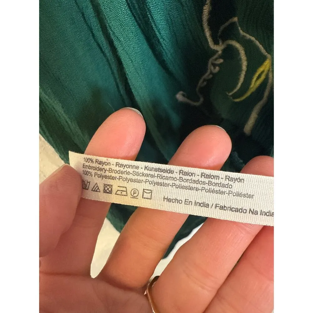 Free People Intimately Embroidered Mini Sleevless Crepe Tunic Dress EUC Sz M - Image 6