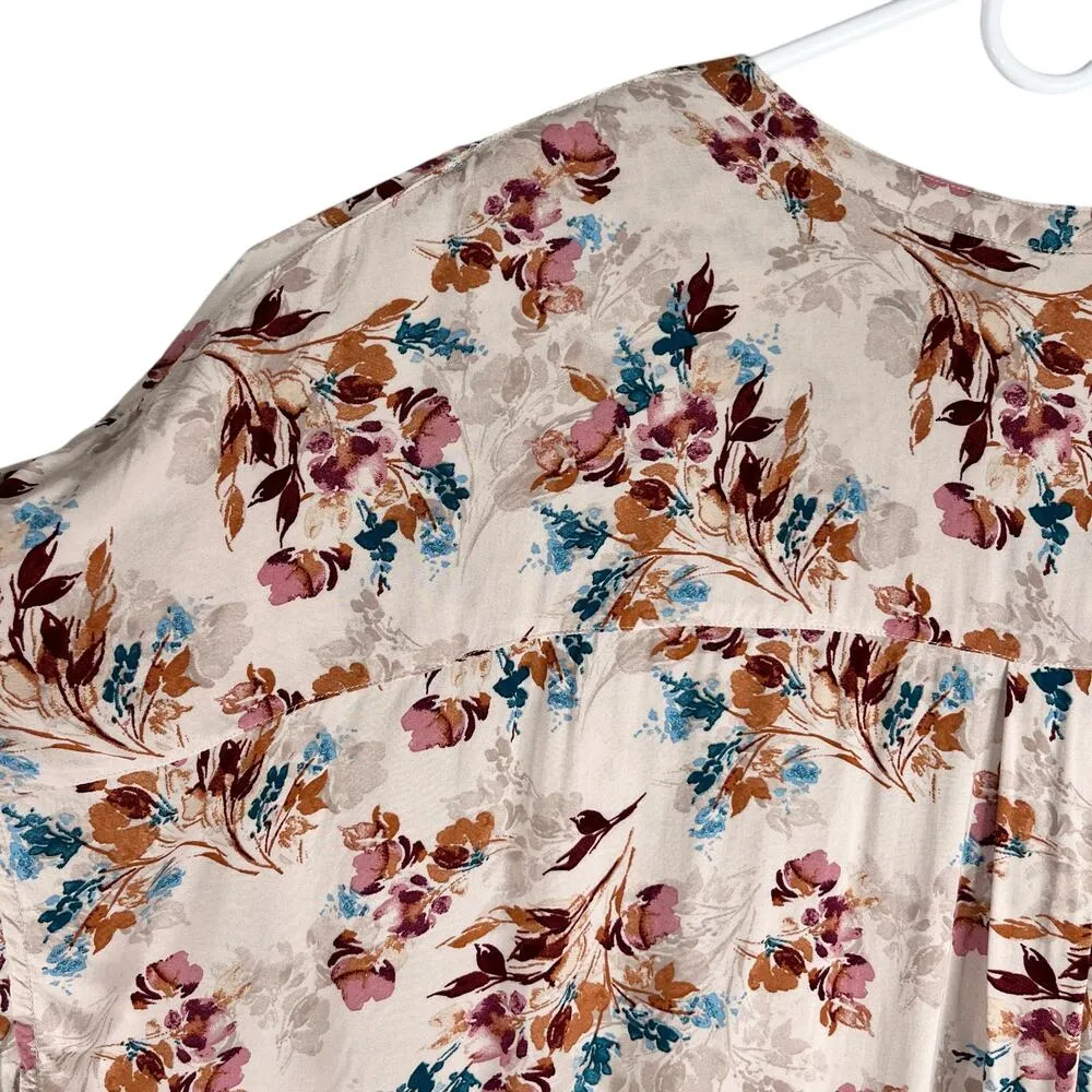 Torrid Floral Button Up Top Shirt 5 Wine Stretch 28 - Image 13