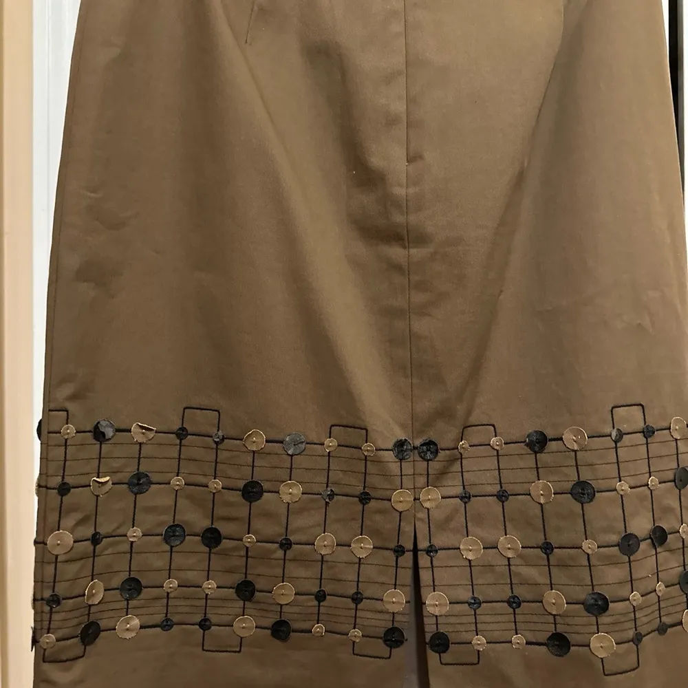 Worth Skirt Women 8 Brown Pencil Straight Skirt Geometric Accents Office Preppy - Image 7