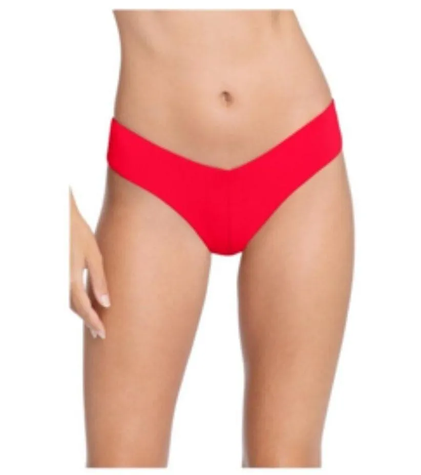 Robin Piccone Ava High Leg Bikini Bottom Fiery Red NWT NEW Medium - Image 8