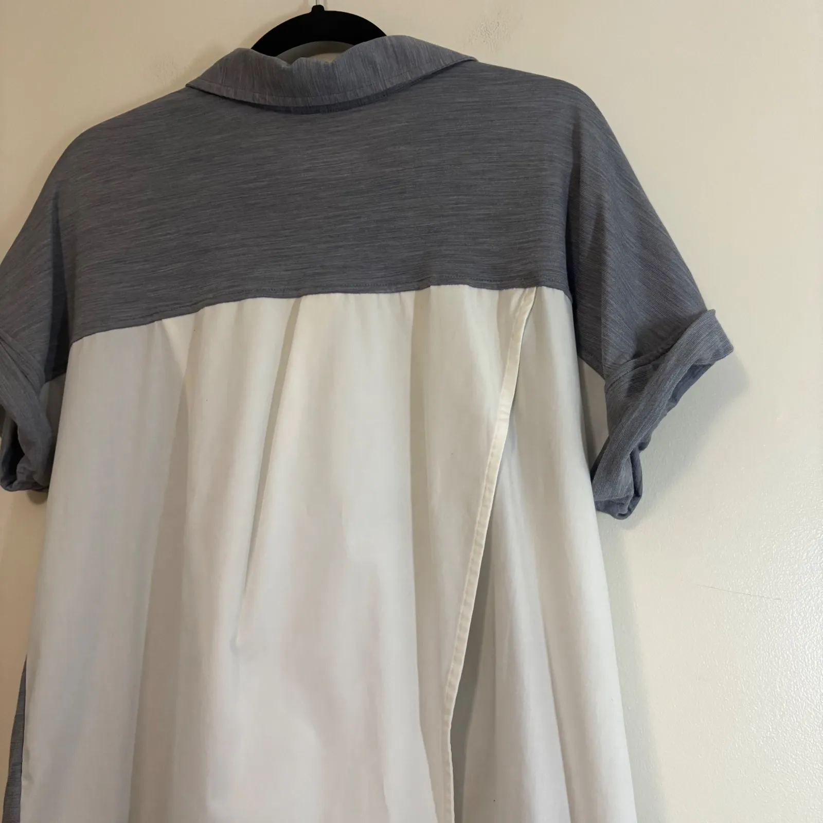 Smartwool Merino Wool Blend Button Down Short Sleeve Shirt Gray‎ Large - Image 5