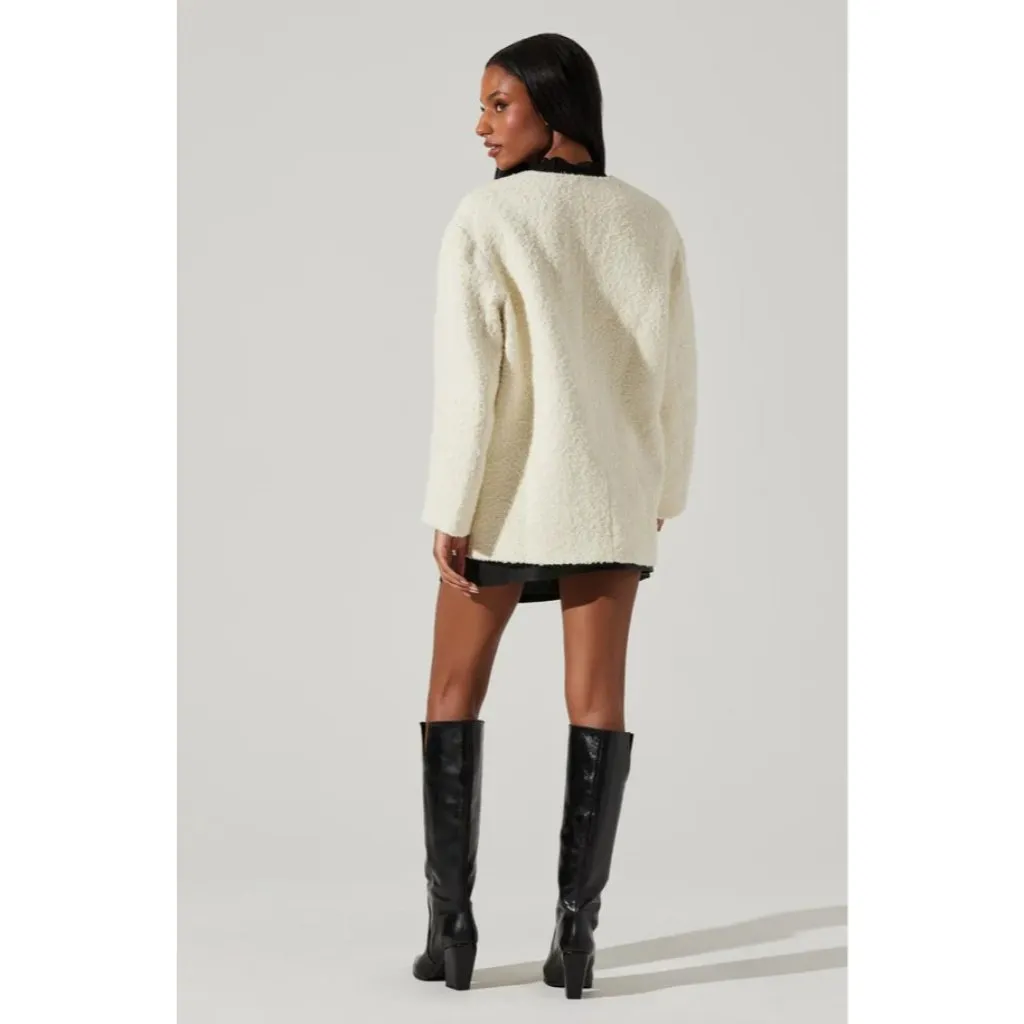 ASTR the Label Maidy Coat in Cream Small New Womens Blazer Jacket - Image 9