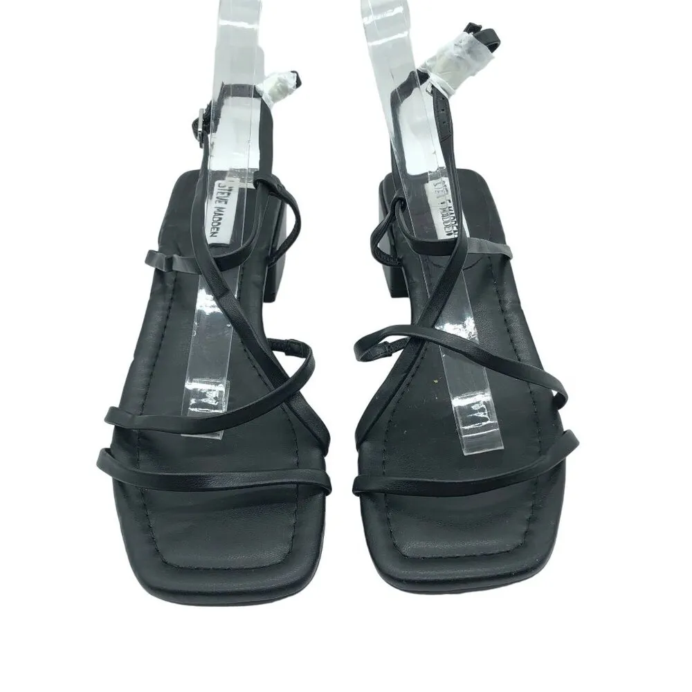 Steve Madden Appealing Black Strappy Block Heel Sandals Size 8 - Image 2