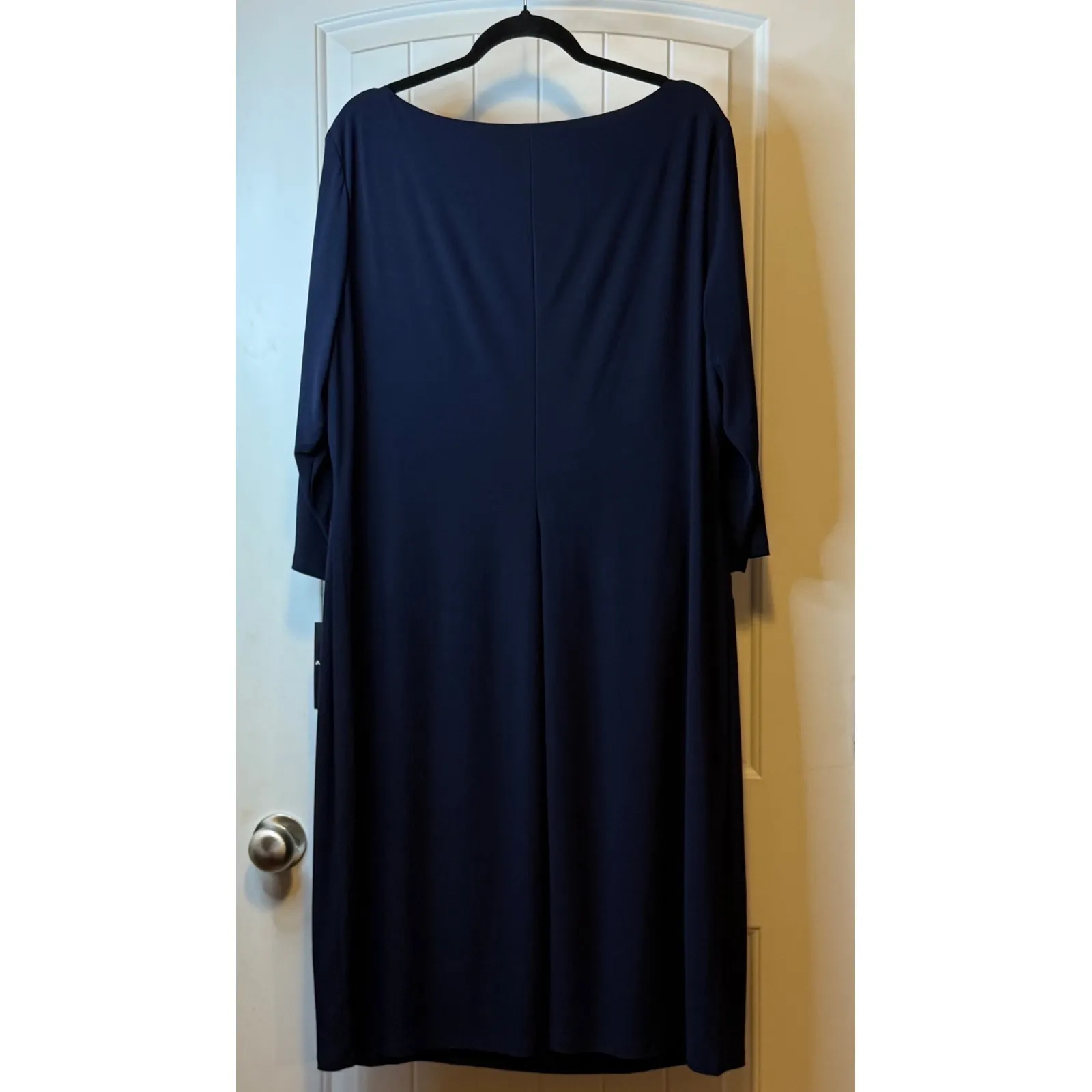 American Living NWT Navy Ruffle Front Boat Neck 3/4 Sleeve Dress Plus Size 20W - Image 3