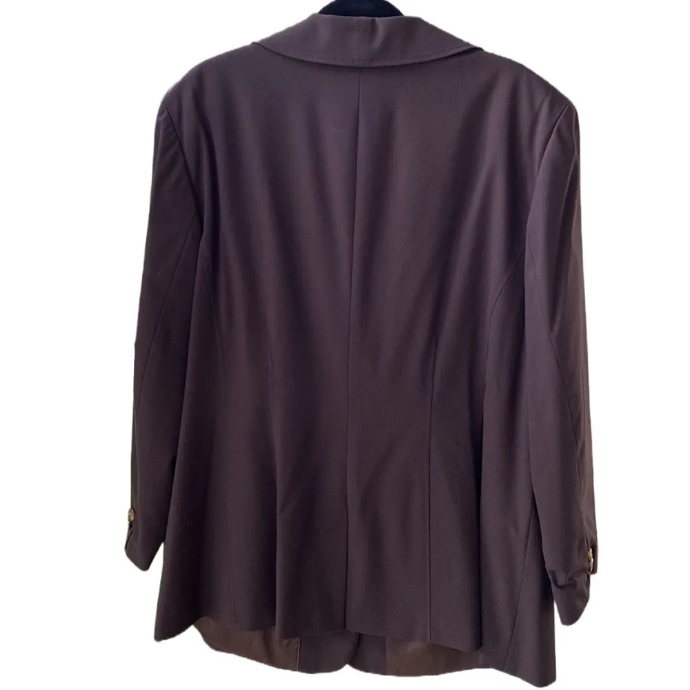 🤎 Semantiks Nordstrom Long 29” Lined 3-Button Stretch Jacket/Blazer Brown, 22W - Image 6