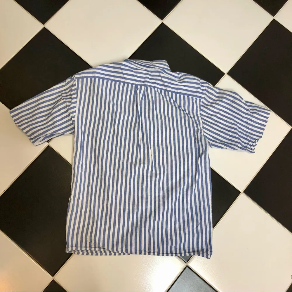 Vintage Anne Klein For Sheridane Designs Striped Button Down Short Sleeve Shirt - Image 2