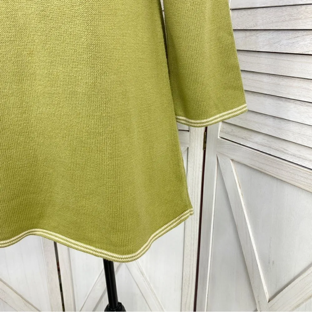 Banana Republic Factory Striped Square Neck Sweater Olive Green Small - Image 7