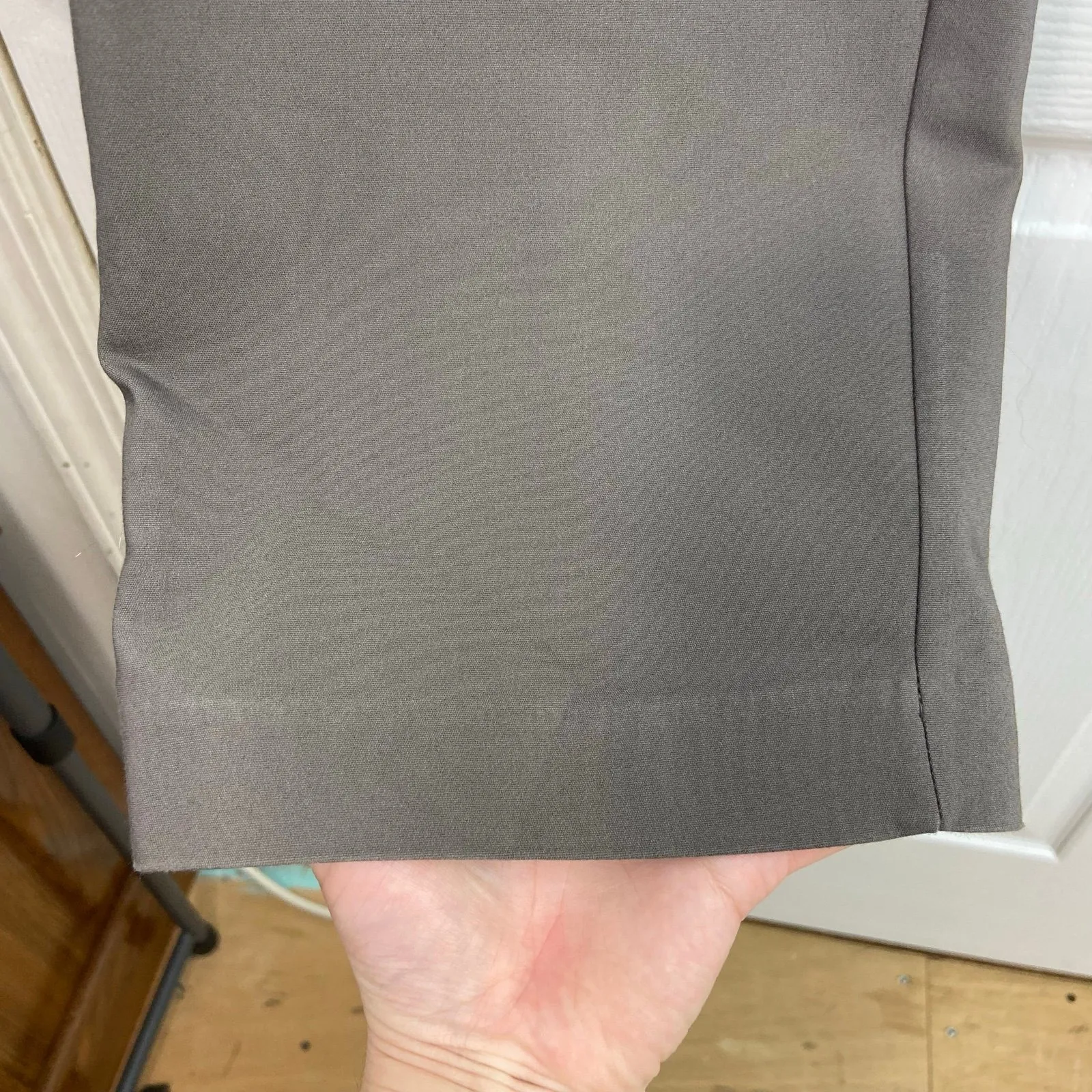 Apt. 9 women's gray Torie cotton stretch flat front straight dress pants office - Image 4