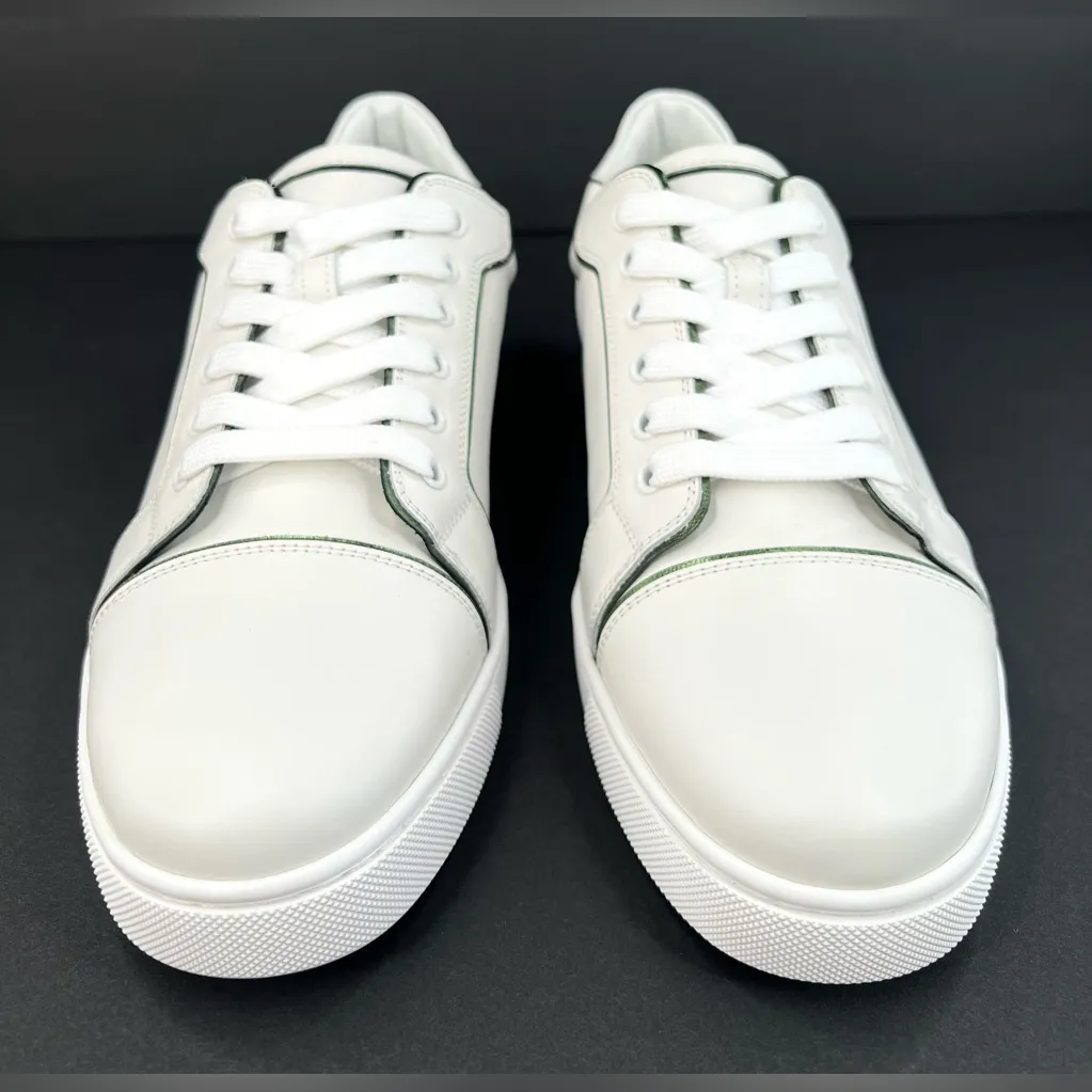 Christian Louboutin Fun Vieira Flat Leather  Metallic Logo Sneakers Size EU 41 - Image 5