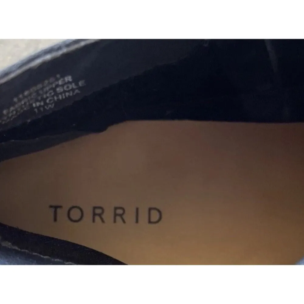 torrid Black 11605251 Faux Suede Ankle Boots Heel Life Stride Women’s Sz 11 - Image 7