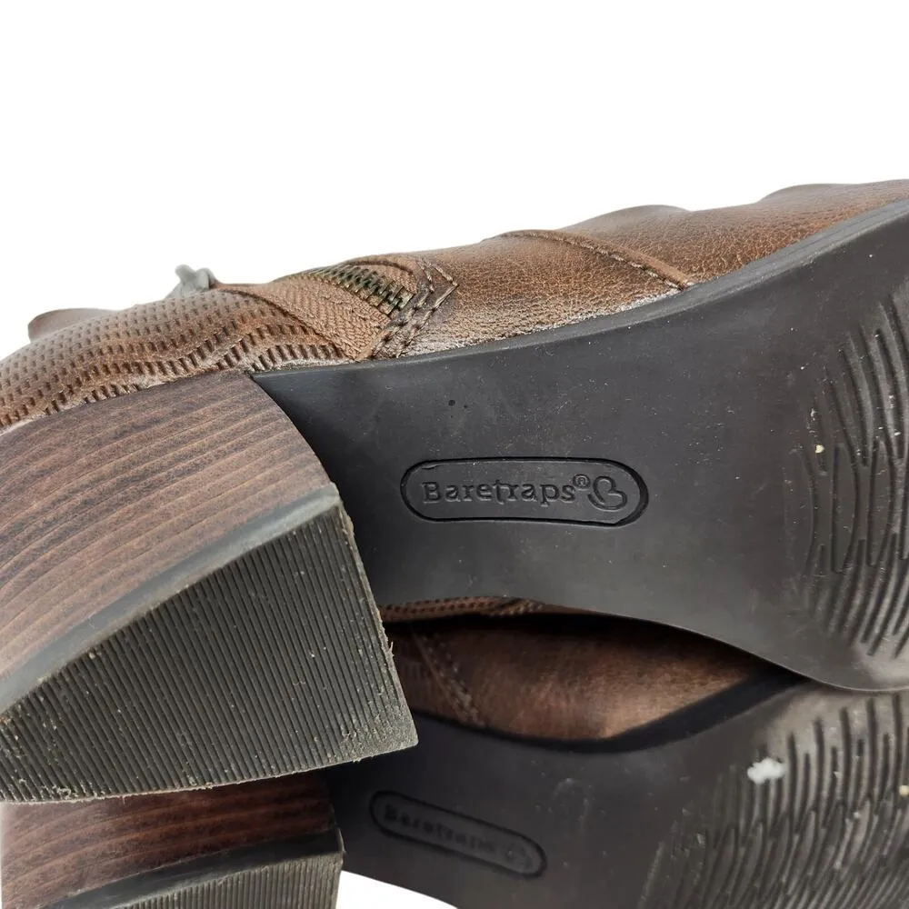 Baretraps Faux Leather Vegan Langley Ankle Boots Brown Side Zip Size 10 M - Image 8