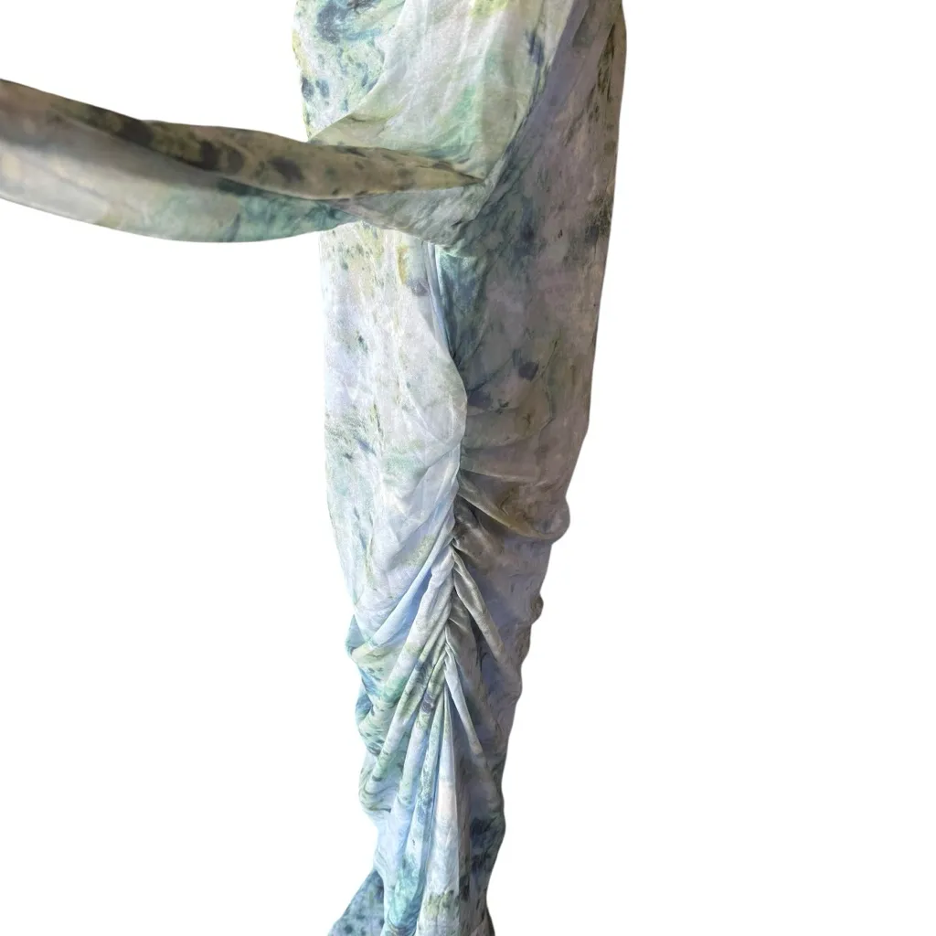 ASOS DESIGN - NWT Ruched Sleeve Maxi Dress in Blue Marble Sz 14 - Image 7