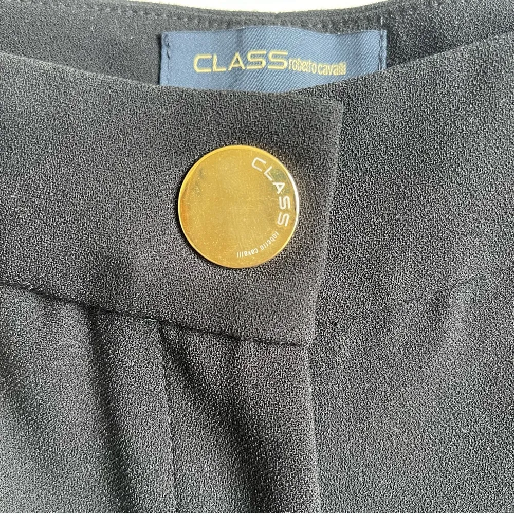 Vintage 90s Y2k Roberto Cavalli CLASS Black Pants Trousers Slacks Gold Zipper 8 - Image 5