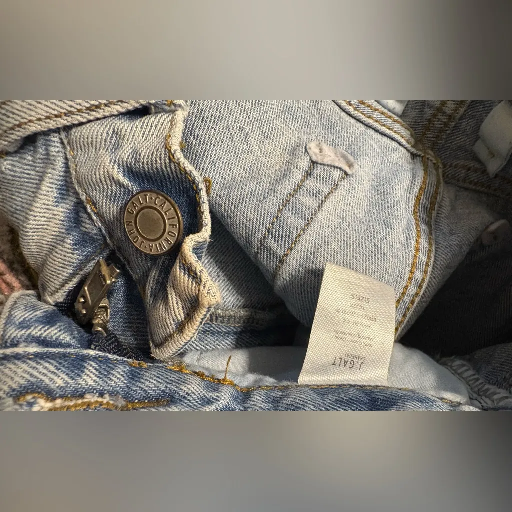 (John Galt/Brandy Meville) Denim Light Ripped Distressed Baggy Jeans: Size Small - Image 4