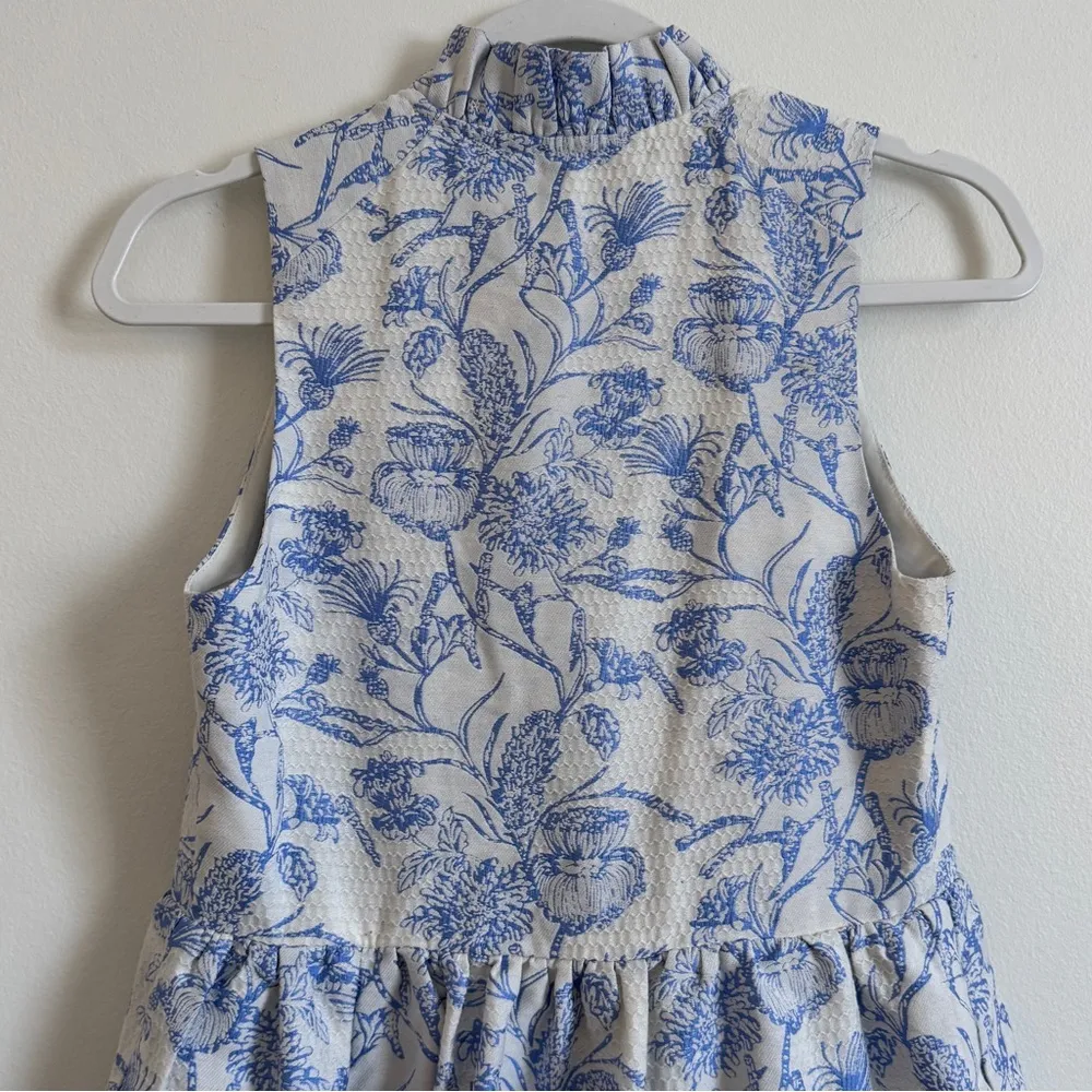 Amanda Uprichard Connolly Dress Size XS Floral Blue White Paisley Spring Wedding - Image 8