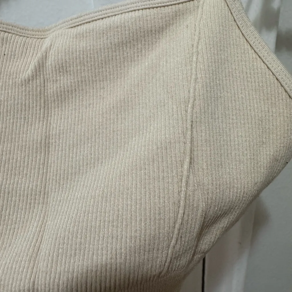 Fabletics  Size Small Cloud Seamless Midi Bralette Beige / Tan Ribbed Rib - Image 5