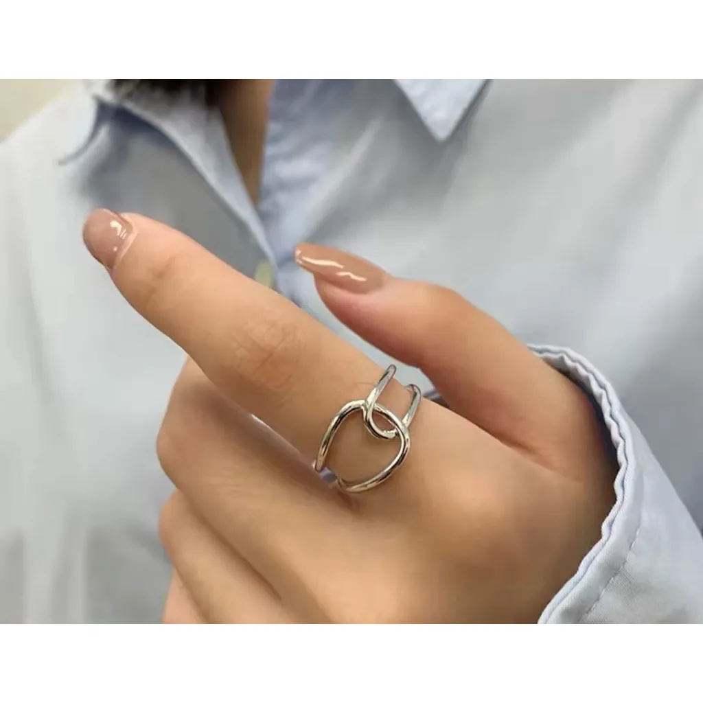 NEW Unisex Handmade 925 Sterling Silver Knot Band Ring,‎ Adjustable - Image 13