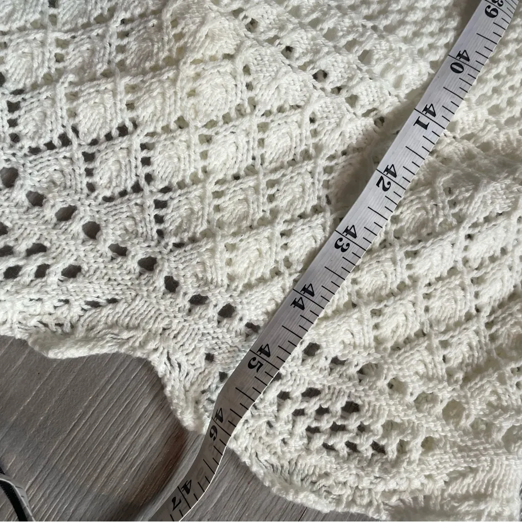 NWT Freshman 1996 Ivory Knit Midi Dress size Small White - Image 4