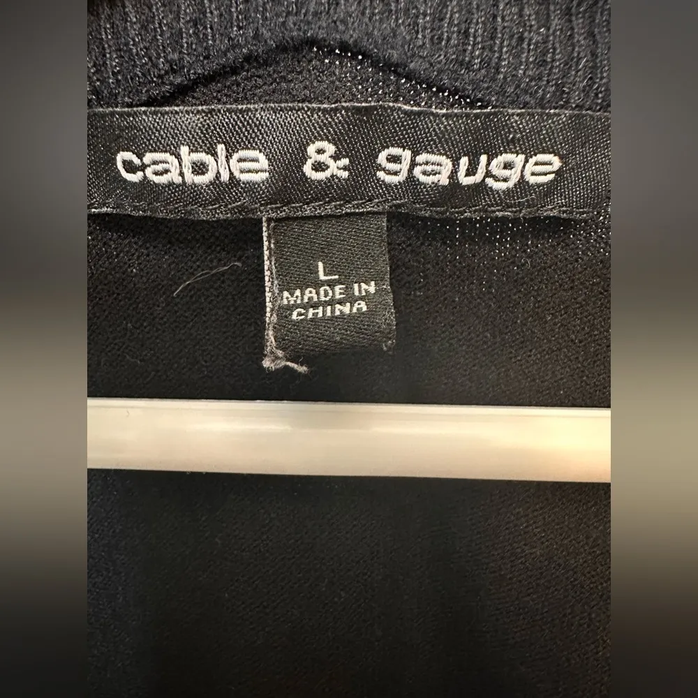 Cable & Gauge Women's Black Knit Long Sleeve Studded Tunic Sweater - Image 4