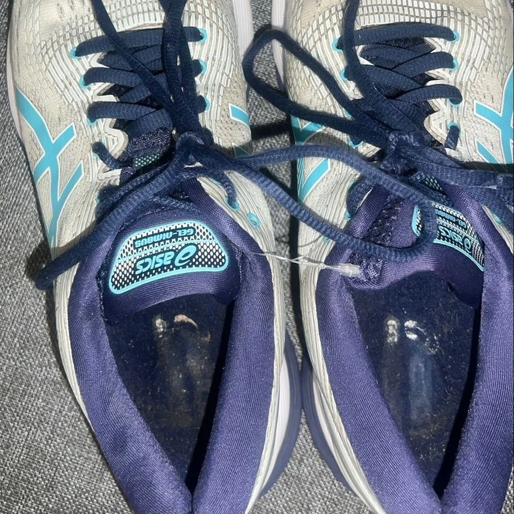 ASICS Women's Running Shoes - Cream and Blue 9.5 Flytrfoam - Image 3