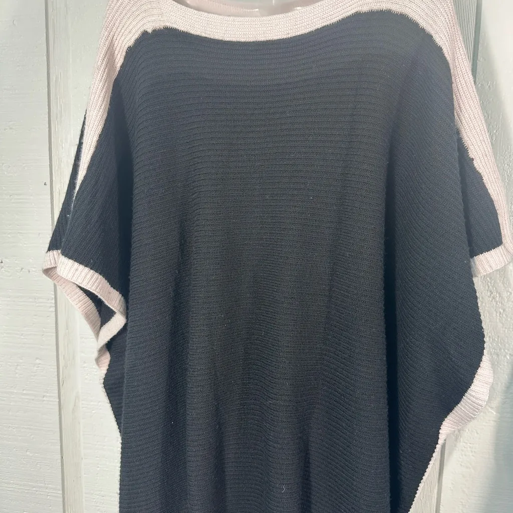 JENNIE LIU Women's Cashmere Blend Rib Knitted Poncho Sweater One Size NW… - Image 9