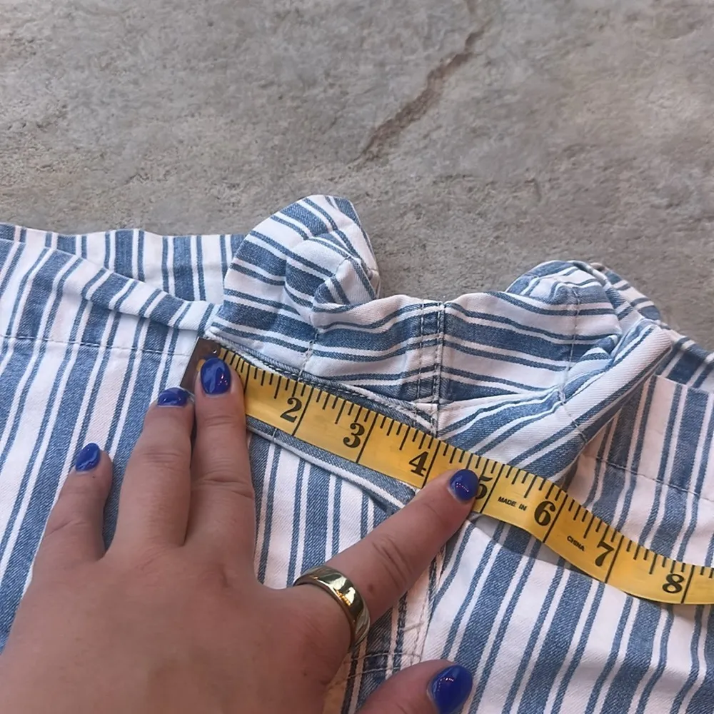 American Eagle Mom Short Striped Blue White Size 2 - Image 6