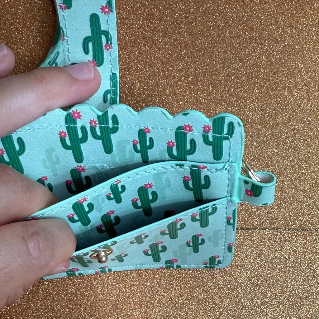 Cactus Print Key & Card Holder with Tassel - Image 5