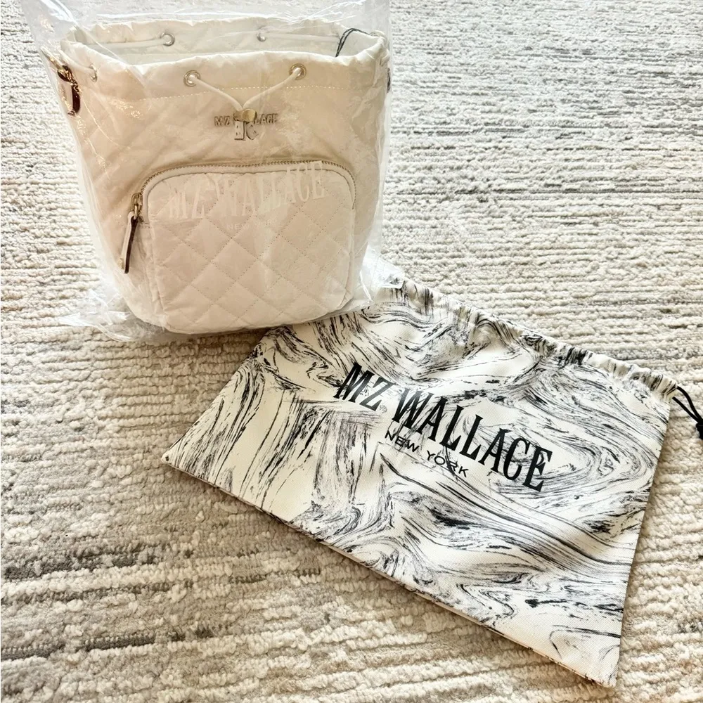 NWT MZ Wallace Pearl Metallic Crosby Drawstring Bucket Bag - Image 12