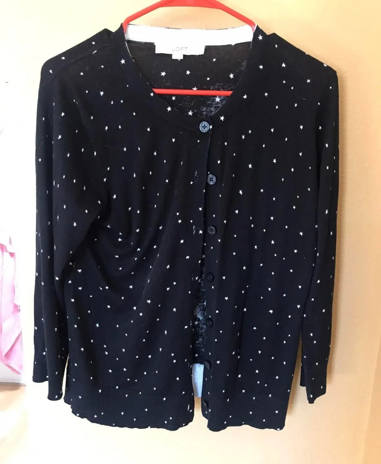 Star Print Button Down Cardigan - Image 3