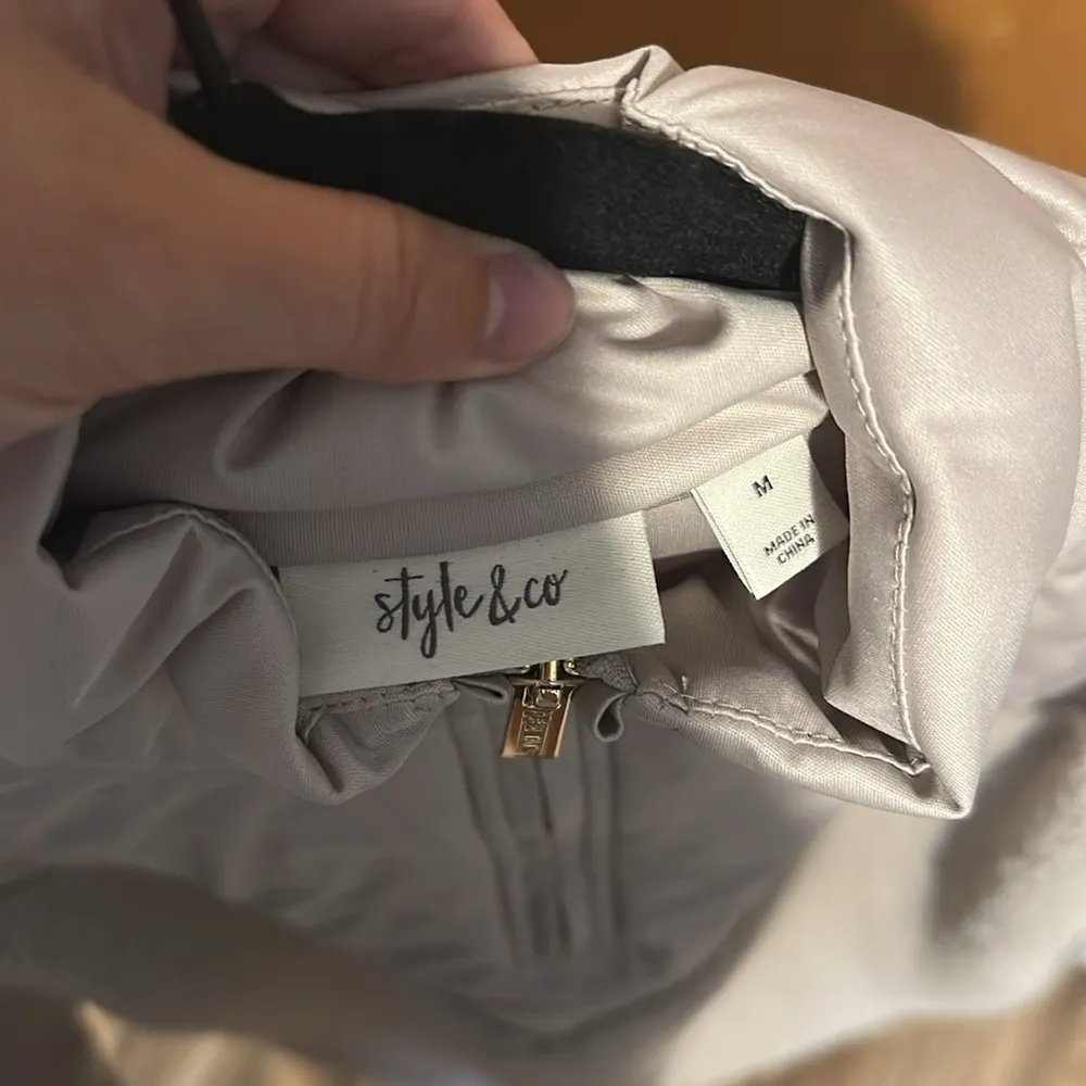 Style & Co. Cream Sherpa Fleece Jacket - Image 4